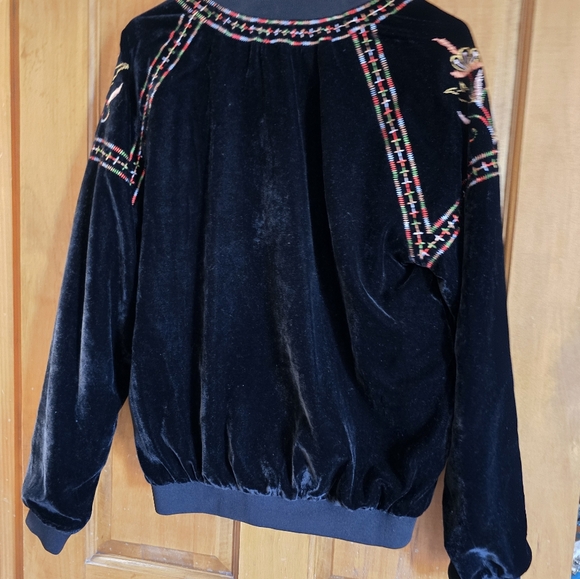 Lovestitch Velvet Embroidered Bomber style jacket - Picture 5 of 7